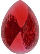 Glass Cabochon Goccia 10x8mm red white marbled