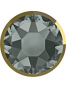 (RESO) Xirius Rose Rimmed hotfix strass termoadesivo ss16 Black Diamond & Dorado Z A HF