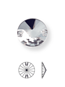 Rivoli pietre da cucire piatto 2 fori 12mm Crystal Vitrail Medium