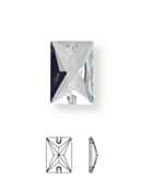 Baguette pietre da cucire piatto 2 fori 25x18mm Crystal Vitrail Brown