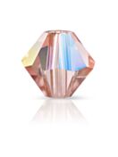 Bicono Perla di vetro sfaccettata 3mm Rose Peach AB
