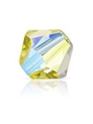 Bicono Perla di vetro sfaccettata 5mm Acid Yellow AB 2x