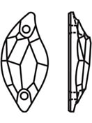 Leaf pietre strass da cucire piatto 2 foro 20x10mm Crystal Silver Shade