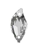 Leaf pietre strass da cucire piatto 2 foro 30x14mm Crystal