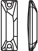 Baguette pietre strass da cucire piatto 2 foro 18x6mm Crystal Metallic Sunshine