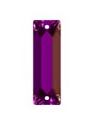 Baguette pietre strass da cucire piatto 2 foro 18x6mm Amethyst