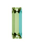 Baguette pietre strass da cucire piatto 2 foro 18x6mm Peridot