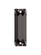 Baguette pietre strass da cucire piatto 2 foro 21x7mm Black Diamond