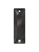 Baguette pietre strass da cucire piatto 2 foro 21x7mm Jet Hematite