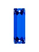 Baguette pietre strass da cucire piatto 2 foro 21x7mm Capri Blue