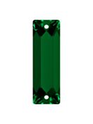 Baguette pietre strass da cucire piatto 2 foro 21x7mm Emerald