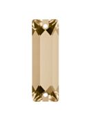 Baguette pietre strass da cucire piatto 2 foro 26x9mm Crystal Golden Shadow
