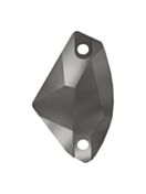 Galactic pietre strass da cucire piatto 2 foro 27x17mm Jet Hematite