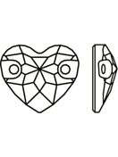 Heart pietre strass da cucire piatto 2 foro 16x14mm Crystal